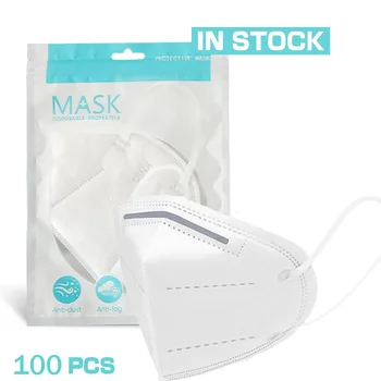 

100PCS Filter Face Mask Adult Mask Reusable Mouth Masks Non Woven PM2.5 Face Masks Safety Face Masks Free shipping