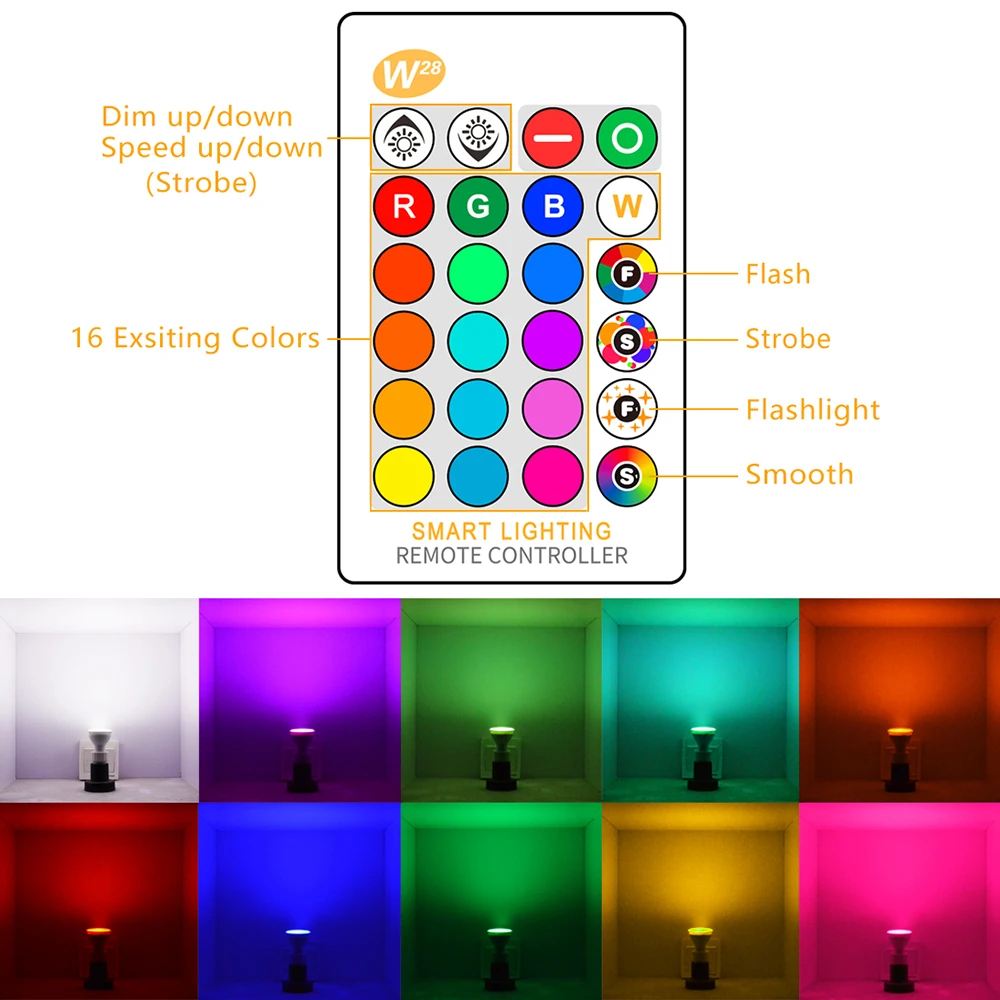 Волшебный Светодиодный точечный светильник GU10 8 Вт RGB + белая умная лампа с