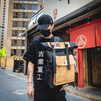 

Capacity Unisex Backpack 2020 New Personality Casual Canvas Backpack Large Capacity Tablet Student Bag Literary Trend Backpack