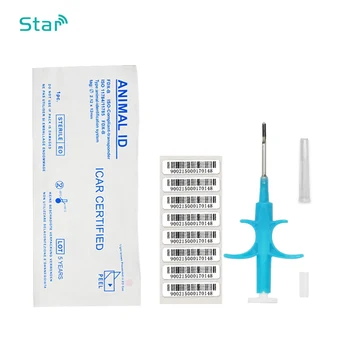 

High Quality FDX-B 2.12X12MM Imported EM4305 Microchip 134.2KHz Animal Chip Syringe ID Implant PET Chip Needle For Animal Track