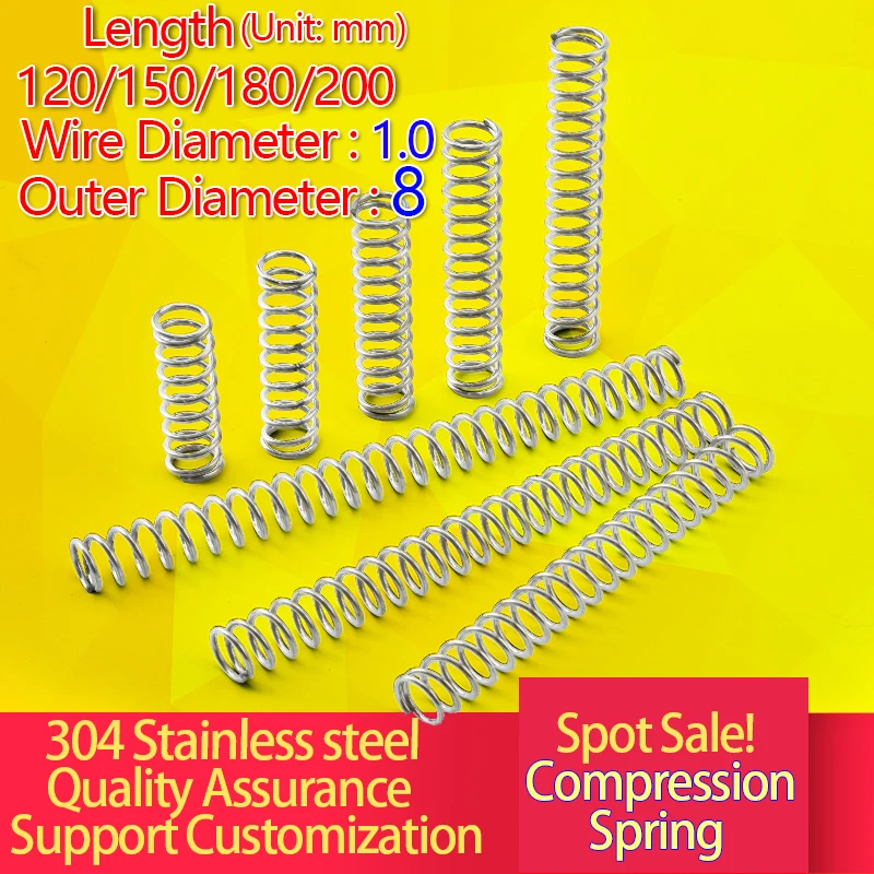 304 Compression Spring Stainless Steel Compression Spring Length 120
