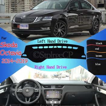 

Sun Shade Dash Board Cover instrument Platform Mat Carpet Protective Pad Dashmat for Skoda Octavia 2 3 A5 A7 2014-2019 MK2