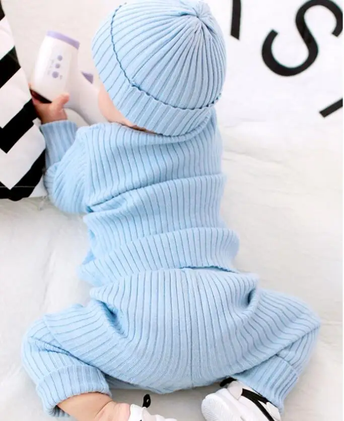 Одежда для маленьких девочек зимняя вязаная одежда для новорожденных хлопковый комплект одежды для маленьких мальчиков, Детский свитер+ штаны комплект из 2 предметов, одежда для малышей