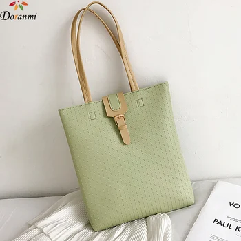 

DORANMI Thin Totes Bags For Women 2020 Thread Top-handle Bags Female Shoulder Bag Square Solid Tote Casual Handbags Bolso BB627