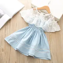 Элегантное платье для девочек; Новинка года; Летние Рождественские кружевные платья; детская одежда для детей 7 лет; Детские праздничные хлопковые костюмы принцессы