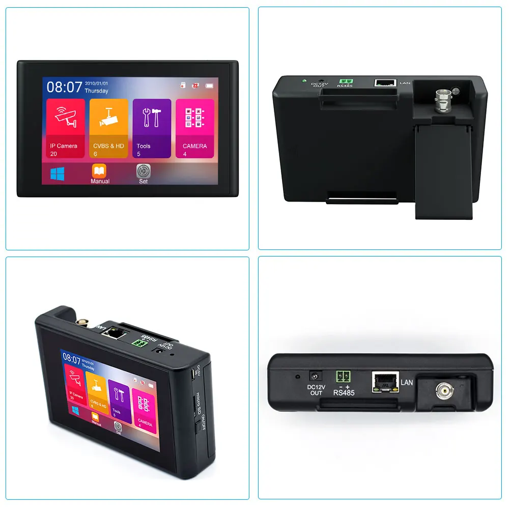 Polegada Câmera ip Tester 8mp Ahd - Tvi Cvi Cvbs Cctv Monitor Ptz Controlador Rápido Onvif Ipc Testador Poe 4 k H265 H264 Mod. 90040 4 ip tester 8mp ahd tvi cvi cvbs