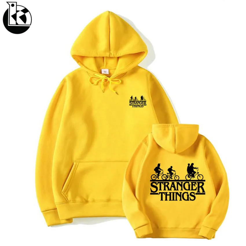 

2019 Trendy Faces Stranger Things Hooded Mens Hoodies and Sweatshirts Oversized for Autumn with Hip Hop Winter Hoodies Men Brand