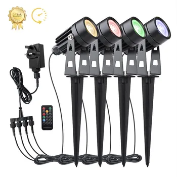 

UK Plug Outdoor 1 Drag 4 Spotlights Projection Lights Lamps Waterproof Home Garden Courtyard Decorative Lights Spotlights