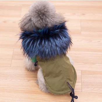

Winter Coat for Dogs Fleece Dog Parkas Teddy Warm Faux Fur Hood Overalls for Dogs S M L XL XXL