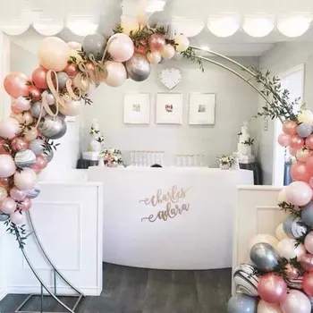 

Outdoor Wedding round ring backdrop double arch stand arch arc wedding party decoration stage background circle arch door