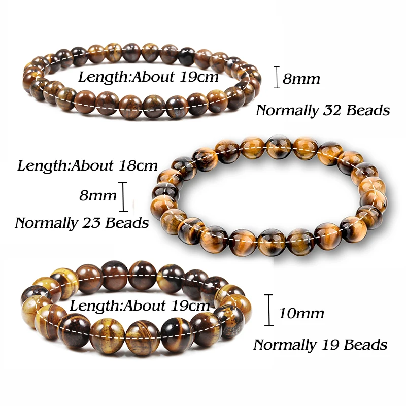 Trendy Natural Stone Beads Tiger Eye Bracelet Handmade Stretch Men Buddha Braclet for Yoga Meditation Jewelry Homme 6mm 8mm 10mm
