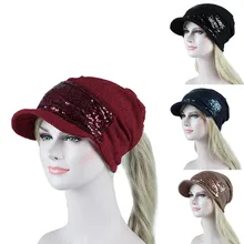 Женская однотонная индийская растягивающаяся шапка с блестками и аппликацией для выпадения волос, головной шарф, накидка, весна-осень, новая простая модная уличная Кепка