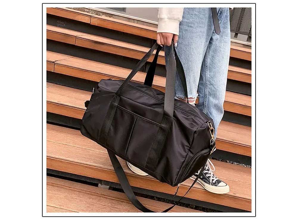 Aoheng Goedkope водонепроницаемый Оксфорд Vrouwen Sporttas met Schoenen Compartiment voor Sport Zwemmen Reizen fitness Duffels Roze