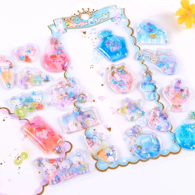1 шт. Kawaii канцелярские наклейки с кристаллами для наполнения маслом дневник