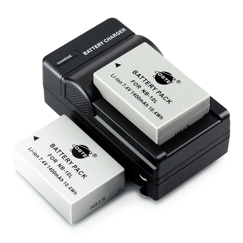2 шт. 1400 мАч 7 4 V 10.4Wh DSTE NB-10L NB10L цифровой Батарея камеры DSLR 1 * Зарядное устройство для