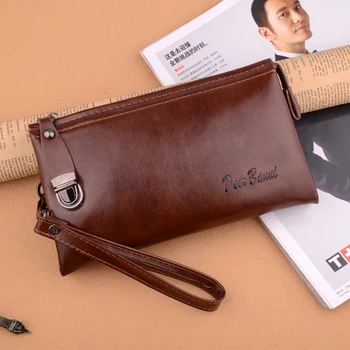 

Wallet for Men Luxury Leather Long High Capacity Phone Clutch Wristlet Purse Wallet with Wrist Strap