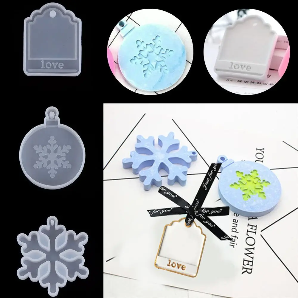 

DIY Pendant Hanging Tags Jewelry Making Tools Xmas Ornament Epoxy Resin Molds Silicone Mould Crystal Resin Mold