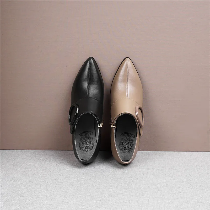 FEDONAS/женские туфли-лодочки на высоком каблуке; классические женские туфли из натуральной кожи с острым носком; сезон весна-осень; Новая женская повседневная обувь на молнии для выпускного вечера