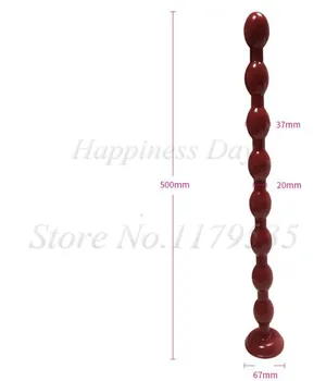 50cm Long Anal Bead Plug With Suction Cup Prostate Massager Anus Dilator Butt Plug Masturbate Anal Bead Sex Toys For Men Women 3