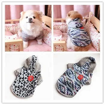 

Creative Leopard Pet Cat Dog Clothes Coat Small Dog Teddy Pomeranian Autumn Winter Soft Fleece Hoodie Puppy Warm Clothing