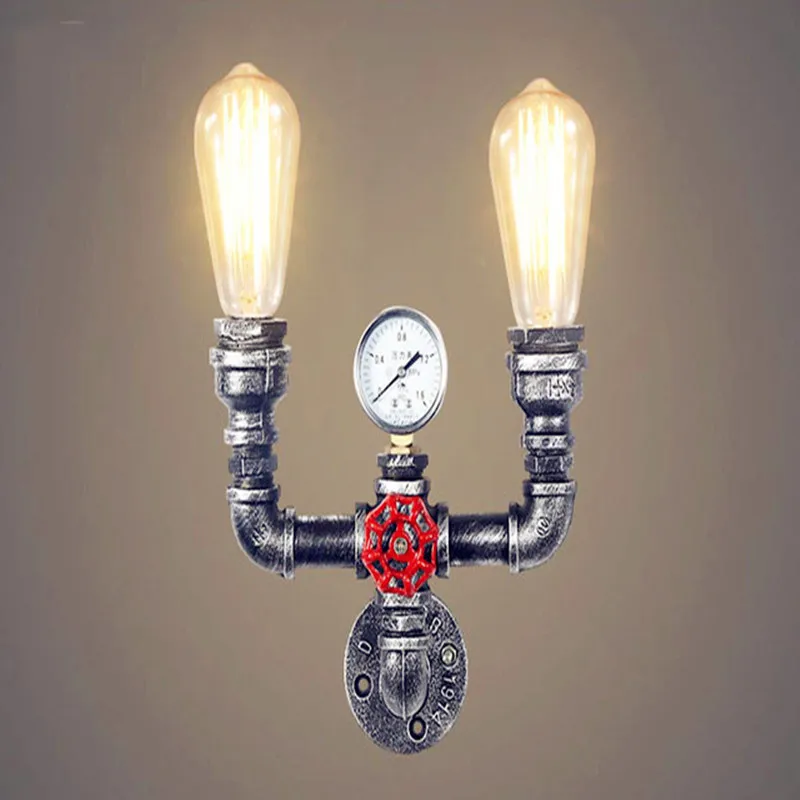 Nordic style Water Pipe Wall Light Creativity design Industrial Lamp Iron Rust wall lamp deco for Bedroom Aisle Corridor | Лампы и