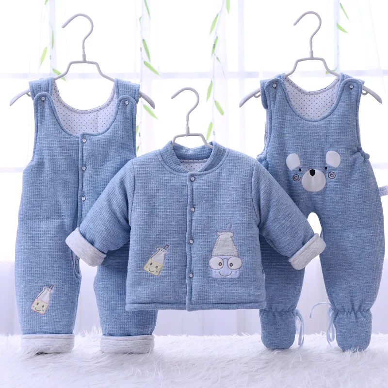 

Newborns Clothes Infant Thermal Suit CHILDREN'S Suit Baby Cotton-padded Clothes Three-piece Set Baby Winter Set