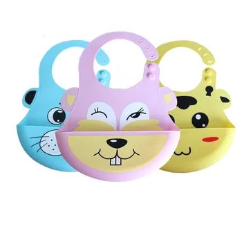 

New Waterproof Silicone Baby Bibs Feeding Baby Burp Cloths Kids Boys Girls Aprons Children Eating Lunch Breastplate