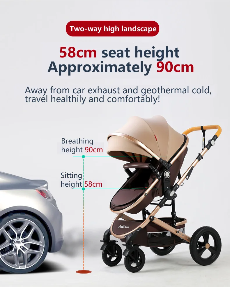 Belecoo/детская коляска с высоким пейзажем, 2 в 1, коляска для новорожденных, складная, двусторонняя, ручная, 10 шт., подарки