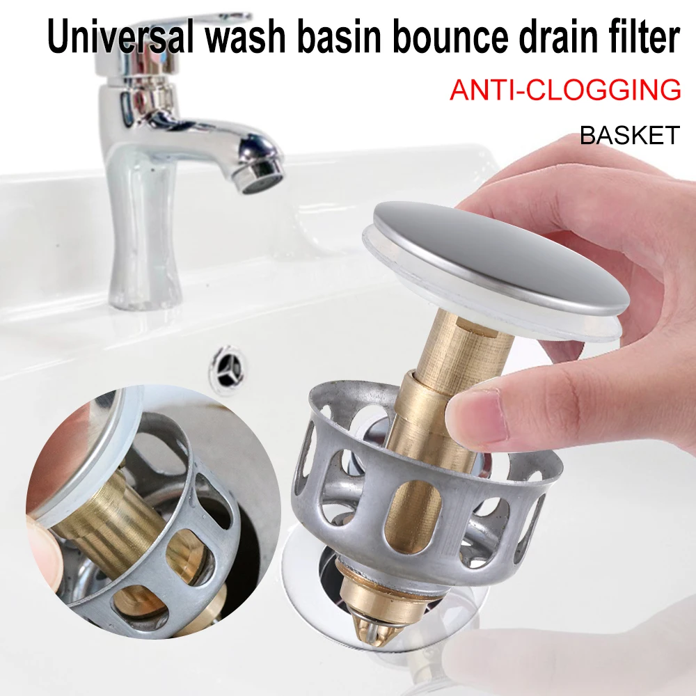 Universal wash basin bounce drain filter