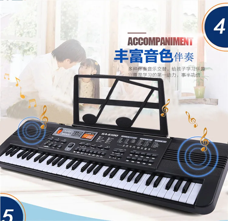 61 Key CHILDREN'S Electronic Keyboard 3-6-Year-Old Beginners Children Musical Instrument Toy Electronic Keyboard