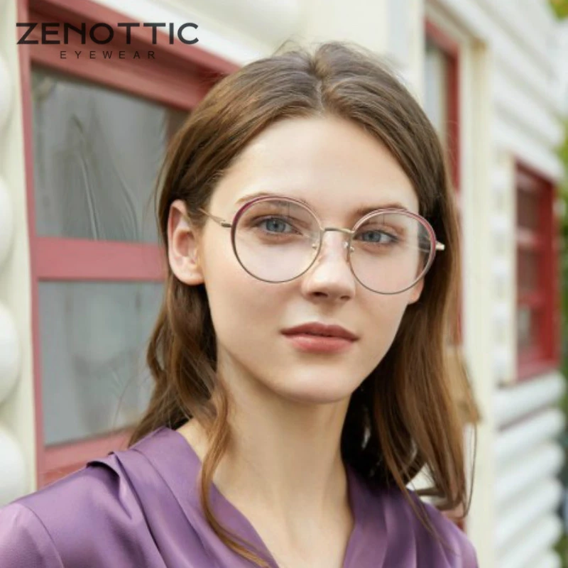 ZENOTTIC Montura de Metal para hombre y mujer, gafas graduadas redondas y grandes, Estilo Vintage, para Miopía|Las mujeres gafas de Marcos| - AliExpress