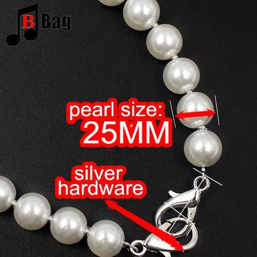 25mm Pearl Bag Strap Beaded Design Bag Handle Belt Women Handbag