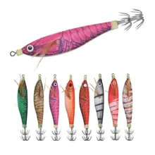 8Pcs Lifelike Luminous Fishing Lure Artificial Squid Hook Jig For Wood Shrimp Lure Hard Bait Octopus 9.5CM 10G