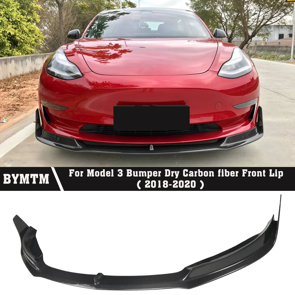 PROD 4001050290771 V Style Car Accessories Bumper Carbon fiber Front
lip For Tesle Model 3