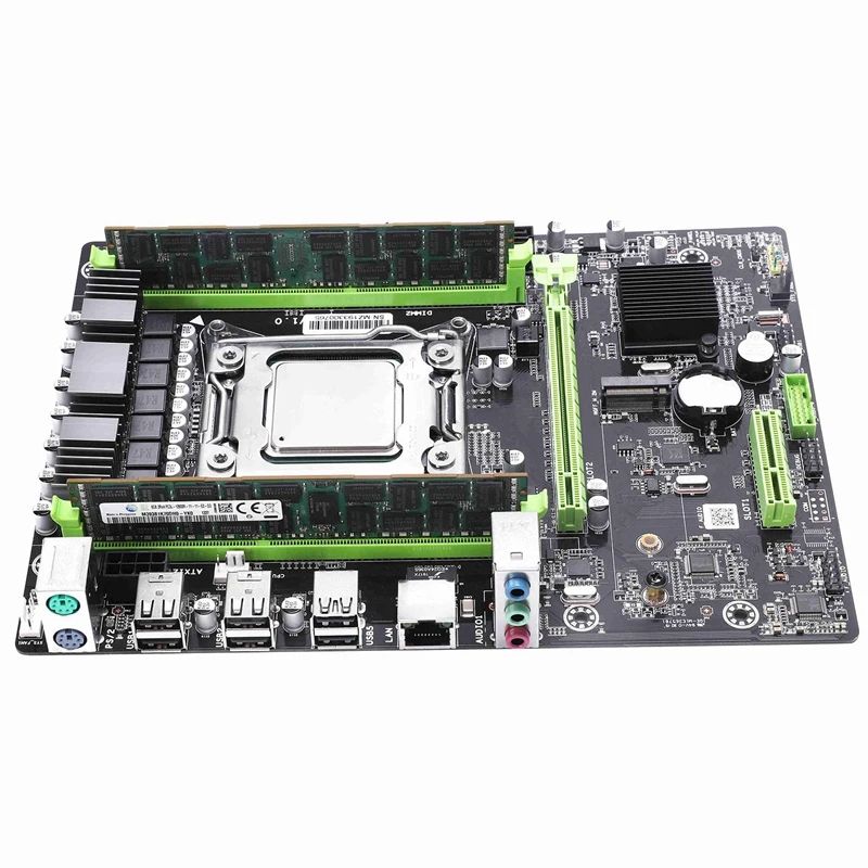 X79 M2 LGA2011 материнская плата комбинированный набор с E5-2640 cpu 2X8GB 16GB DDR3 ram 2-Ch 1600Mhz ECC REG NVME M.2 SSD слот