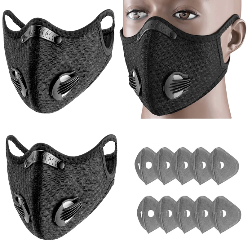 

Sport Face Mask Activated Carbon Filter Riding Mouth Cover PM 2.5 Dustproof Reusable Washable Cardio Sports Mask Cubre Bocas