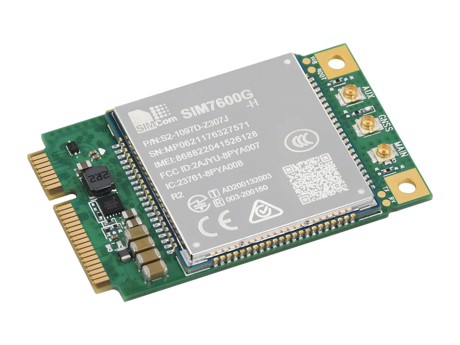 Waveshare Sim7600g-h-pcie Simcom Original 4g Lte Cat4 Módulo Cobertura Global Gnss Mini-pcie Conector Lte-tdd Lte-fdd Quadro demonstração - Imagem 2