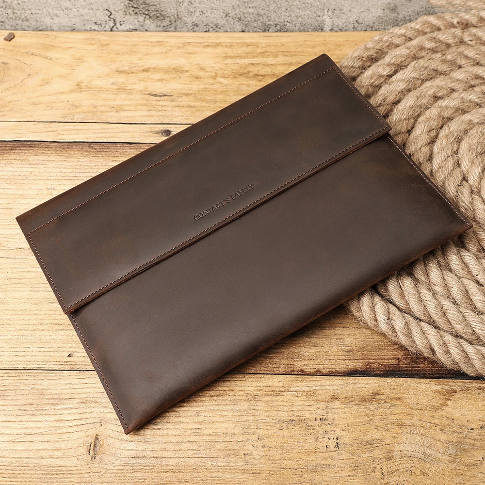 Contatos Família de Couro Genuíno Case do Portátil Capa para Macbook Pro 13.3 14 Polegada Manga Bolsa para Macbook ar 13 m2 m1 Acessórios - Imagem 2