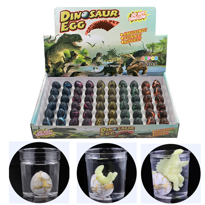 

60pcs/box Magic Water Hatching Inflation Growing Dinosaur Eggs Toy For Kids Gift Child Educational Novelty Gag Toys