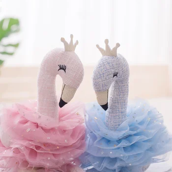 

Luxury Crown Swan Stuffed Doll Fluffy lace ballet skirt Swan Queen Stuffed Toy Gift for Ballet Dance Club Unique Gift for Girl