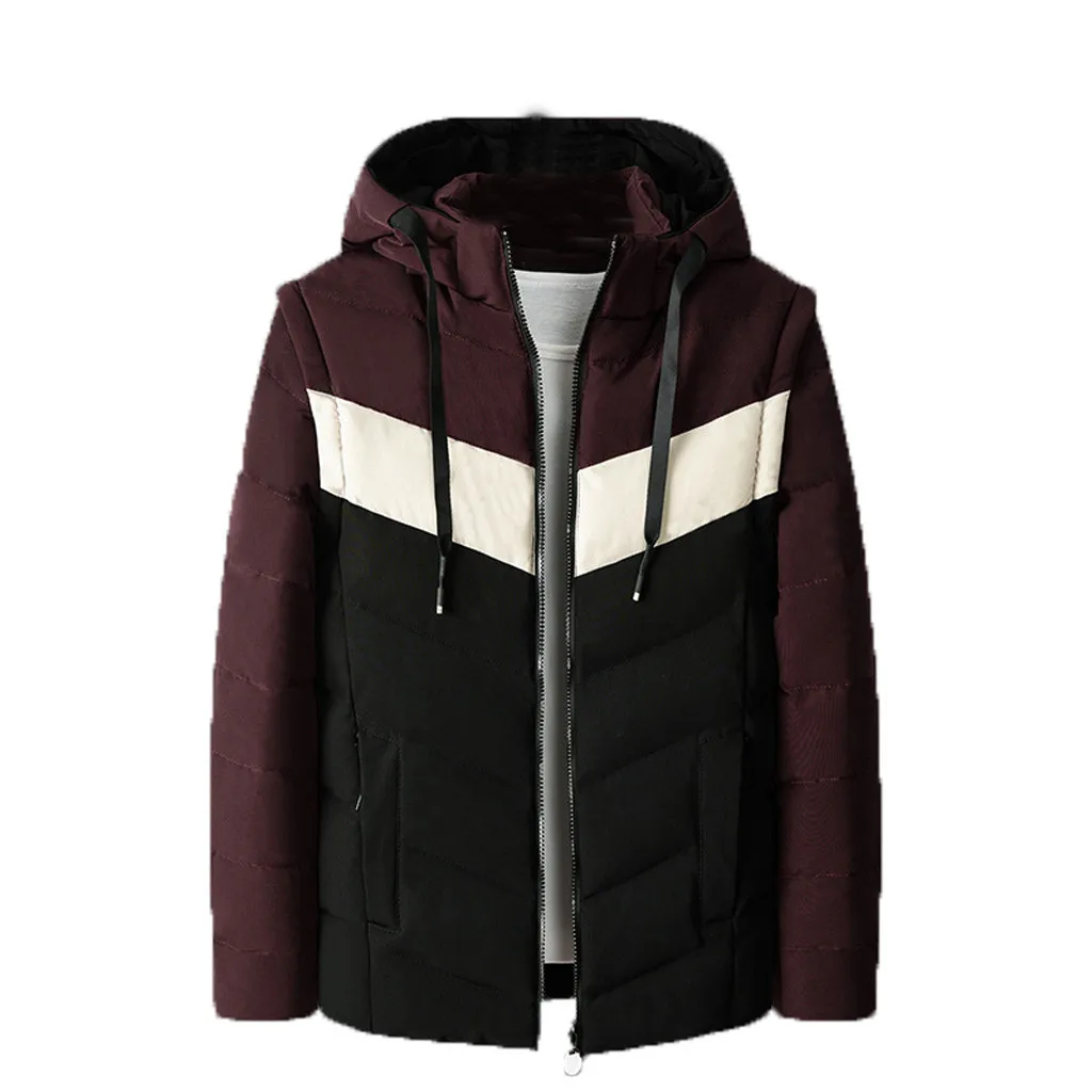 New Arrivals Men's Winter Medium Length Hoodie Thickened Plus Size Cotton Padded Jacket Coat dropshipping