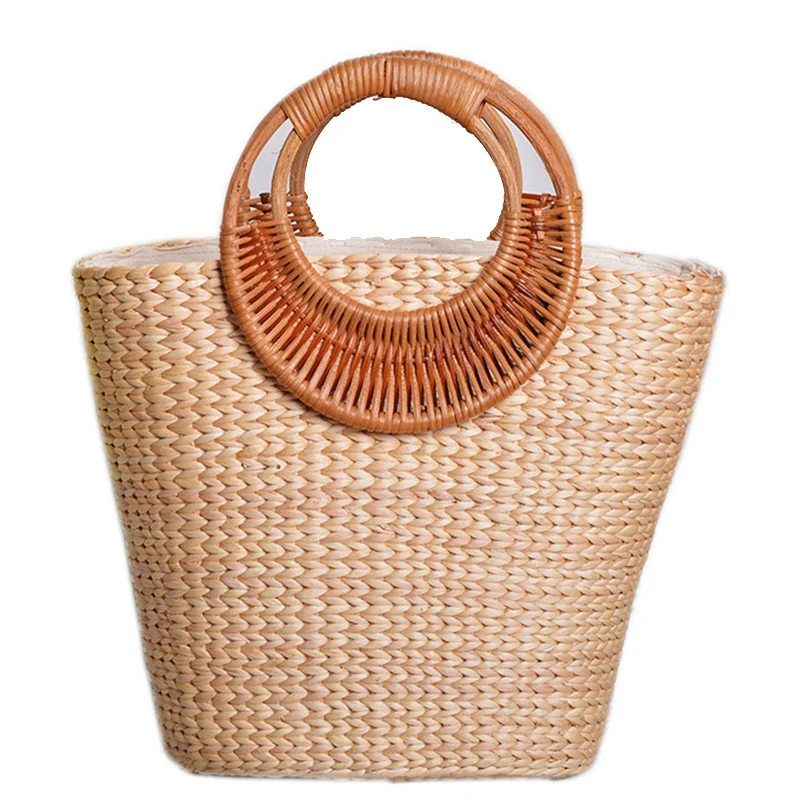 

Women Summer Handbag Female Bohemian Beach Straw Bags Vintage Designer Lady Travel Rattan Knitted Casual Tote