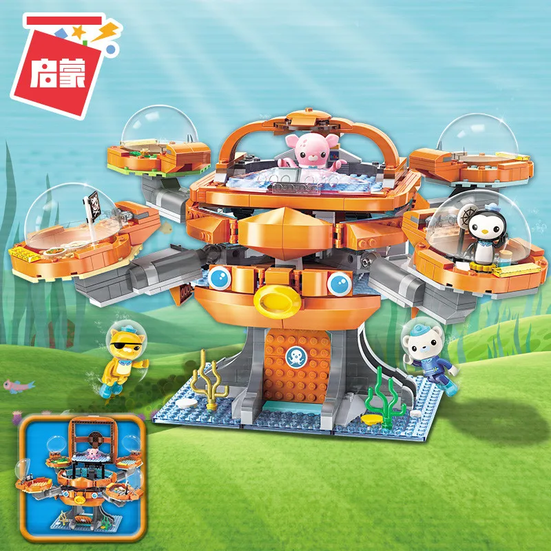 

Octonauts Building Block Octo-Pod Octopod Playset & Barnacles kwazii peso Inkling 698pcs Educational octonauts Bricks Toys