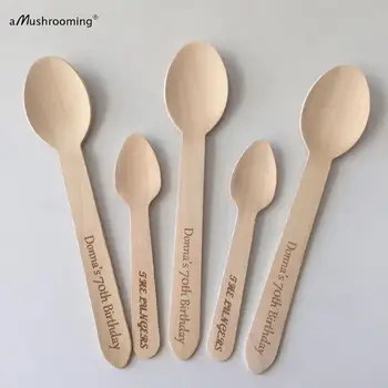 

Personalized Birthday Party Wooden Serving Spoons Mini Dessert Appetizer Spoons Font Choice