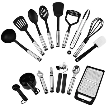 

24pcs/set Baking Gadgets Scraper Cooking Food Clip Colander Presser Measuring Spoon Kitchen Utensil Eggs Beater Fruit Peeler
