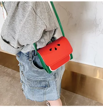 

Cute Children Mini PU Leather Crossbody Bag Lovely Watermelon Casual Girls Small Shoulder Bags Colorful Kids Coin Purses Clutch