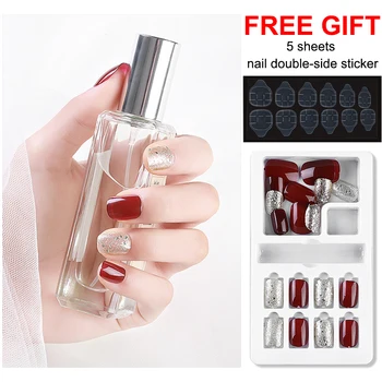 

Detachable False Nail Artificial Tips Set Full Cover for Decorated Short Press On Nails Art Fake Extension Tips with Adhesive