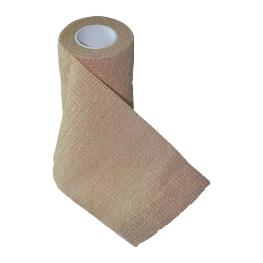 

24 Pcs/Lot Adherent Wrap Tape Self Adhesive Elastic Nonwoven Cohesive Bandage Skin Color Sports Care Tape 7.5cm x 4.5m