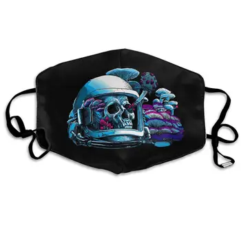 

Unisex Print Mouth Mask - Space Skull Astronaut Art Polyester Anti-dust Mouth-Muffle - Fashion Washed Reusable Face Masks for
