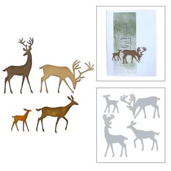 

2020 New Christmas Reindeer Metal Cutting Dies and Animal Elk Background Die Scrapbooking For Crafts Card Making no Stamps Sets